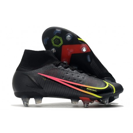 Nike Mercurial Superfly VIII Elite SG-Pro Black x Prism -Svart Gul Röd