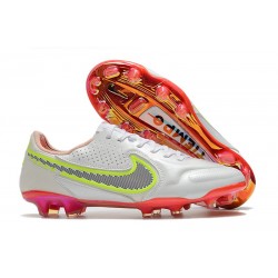 Nike Fotbollssko för gräs Tiempo Legend 9 Elite FG Rawdacious - Vit Röd Rosa