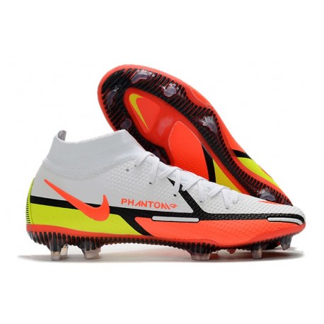 Fotbollssko för gräs Nike Phantom GT2 Dynamic Fit Elite FG Motivation - Vit Röd Neon Svart