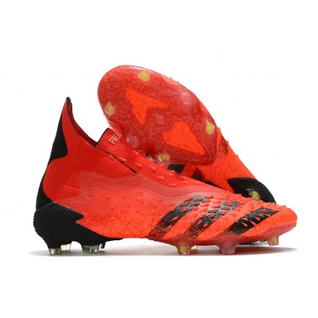 adidas Predator Freak + FG/ AG Meteorite - Röd Svart