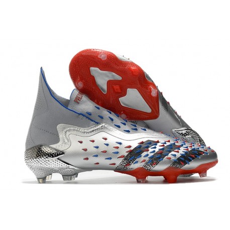 Fotbollsskor adidas Predator Freak+ FG Showpiece - Silver Svart Röd