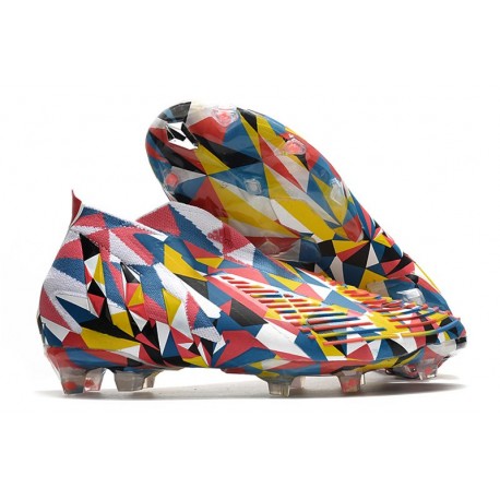 adidas Predator Edge+ FG fotbollsskor Geometric - Blå Gul Röd LIMITED EDITION