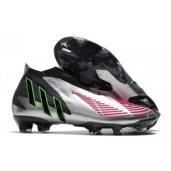 adidas Predator Edge+ FG fotbollsskor Silver Svart Rosa
