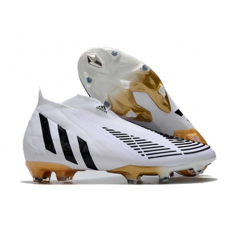 adidas Predator Edge+ FG fotbollsskor Vit Svart Guld