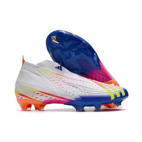 adidas Predator Edge+ FG fotbollsskor Al Rihla - Vit Gul Blå