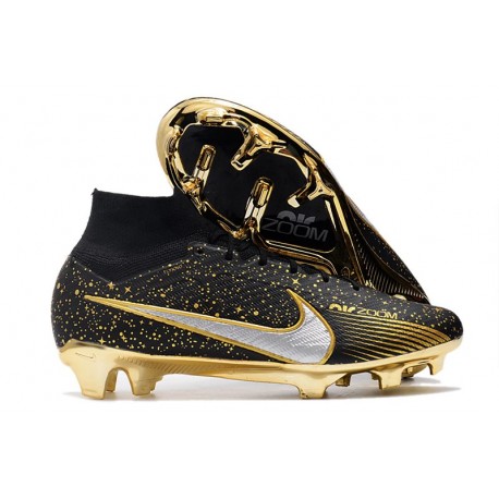 Fotbollsskor Nike Air Zoom Mercurial Superfly Elite IX FG Svart Guld Silver