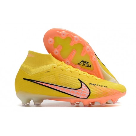 Nike Zoom Mercurial Superfly IX Elite AG Lucent - Gul Rosa Svart