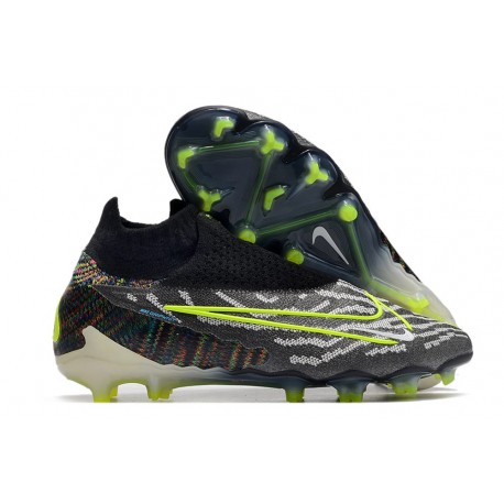 Fotbollsskor för Män Nike Phantom GX Elite DF FG Link - Svart Neon Vit Blå