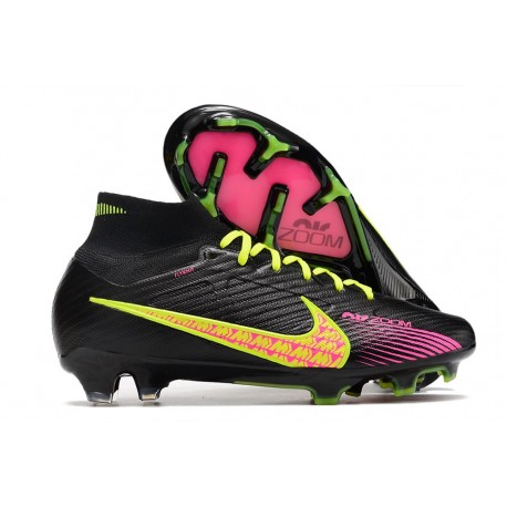 Nike Zoom Mercurial Superfly Elite 9 FG Svart Rosa Gul