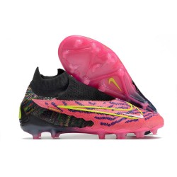 Fotbollsskor för Män Nike Phantom GX Elite DF FG Rosa Svart Gul