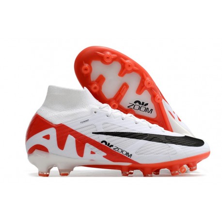 Nike Zoom Mercurial Superfly IX Elite AG Vit Röd Svart
