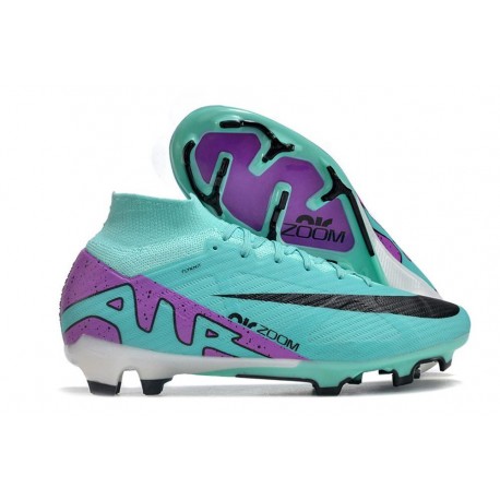 Nike Zoom Mercurial Superfly Elite 9 FG Peak Ready - Turkos Fuchsia Dream Svart Vit