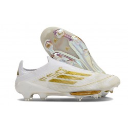 adidas F50 + Laceless FG Skor Vit Guld