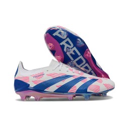 adidas Predator 24 Elite FG Skor Reemergence -Vit Blå Rosa
