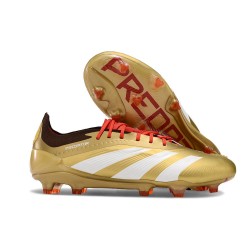 adidas Predator 24 Elite FG Skor Guld Vit Röd