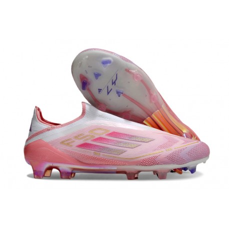 Fotbollsskor adidas F50 Elite Snörlös FG Rosa Vit