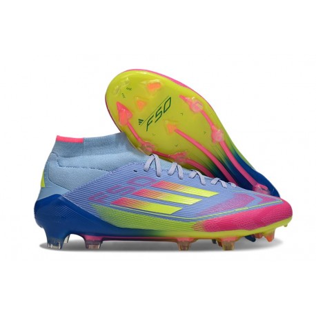 adidas F50 Elite Mid FG Skor Blå Gul Rosa