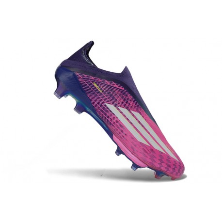adidas F50 + Elite FG Snörlösa Fotbollsskor Lila Rosa Vit