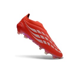 adidas Fotbollsskor Predator Laceless Elite FG Röd Vit