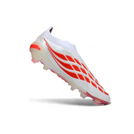 adidas Fotbollsskor Predator Laceless Elite FG Vit Röd Svart 
