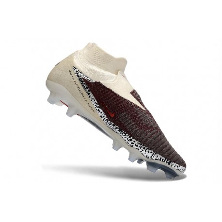 Fotbollsskor Nike Phantom 6 Elite High FG Vinröd Blekt beige