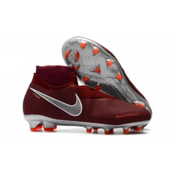 Fotbollsskor Nike Phantom Vision Elite Dynamic Fit FG - Röd Silver