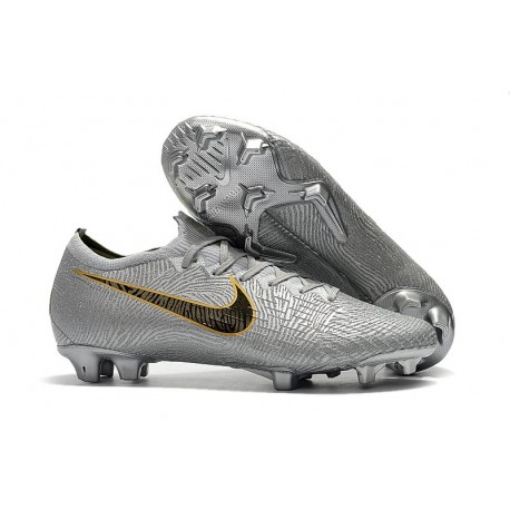 Fotbollsskor 2019 Nike Mercurial Vapor XII 360 Elite FG Silver Svart