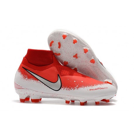Fotbollsskor för Herr Nike Phantom Vsn Elite DF FG - Röd Vit Silver