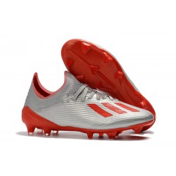 Fotbollsskor adidas X 19.1 FG Silver Röd