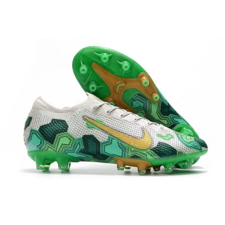 Nike Fotbollsskor Mercurial Vapor XIII Elite AG-Pro Mbappe Grå Grön Guld