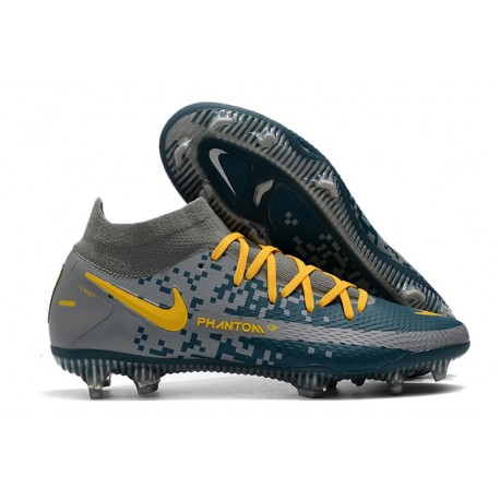 Fotbollsskor för Herrar Nike Phantom GT Elite DF FG Grå Blå Gul