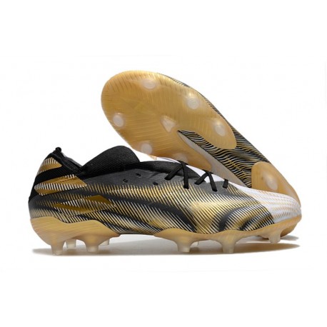 Fotbollsskor Män adidas Nemeziz 19.1 FG Atmospheric - Vit Guld Svart