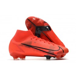 Nya Nike Mercurial Superfly 8 FG Fotbollsskor Röd Svart
