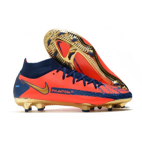Nike Phantom Generative Texture Elite DF FG Orange Blå Guld