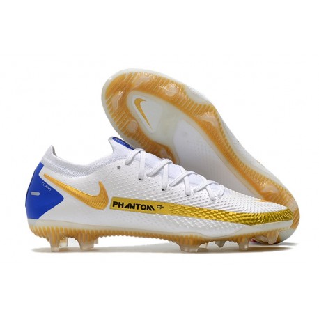 Fotbollsskor för Män Nike Phantom GT Elite FG Vit Guld Blå