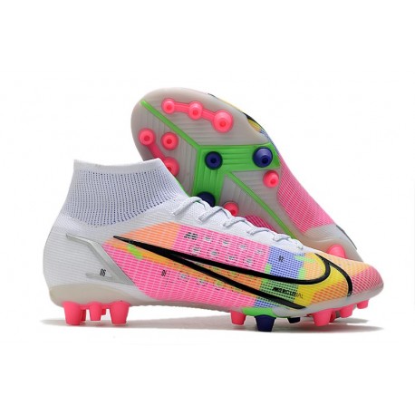 Nike Mercurial Superfly VIII Elite AG Dragonfly - Vit Silver Mörklila