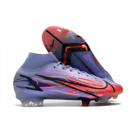 Nike Mercurial Superfly 8 Elite DF FG KM Flames - Lila Silver
